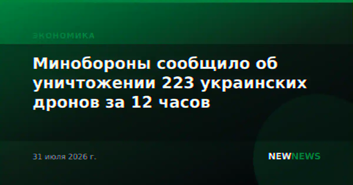Минобороны сообщило об уничтожении 223 украинских дронов за 12 часов
