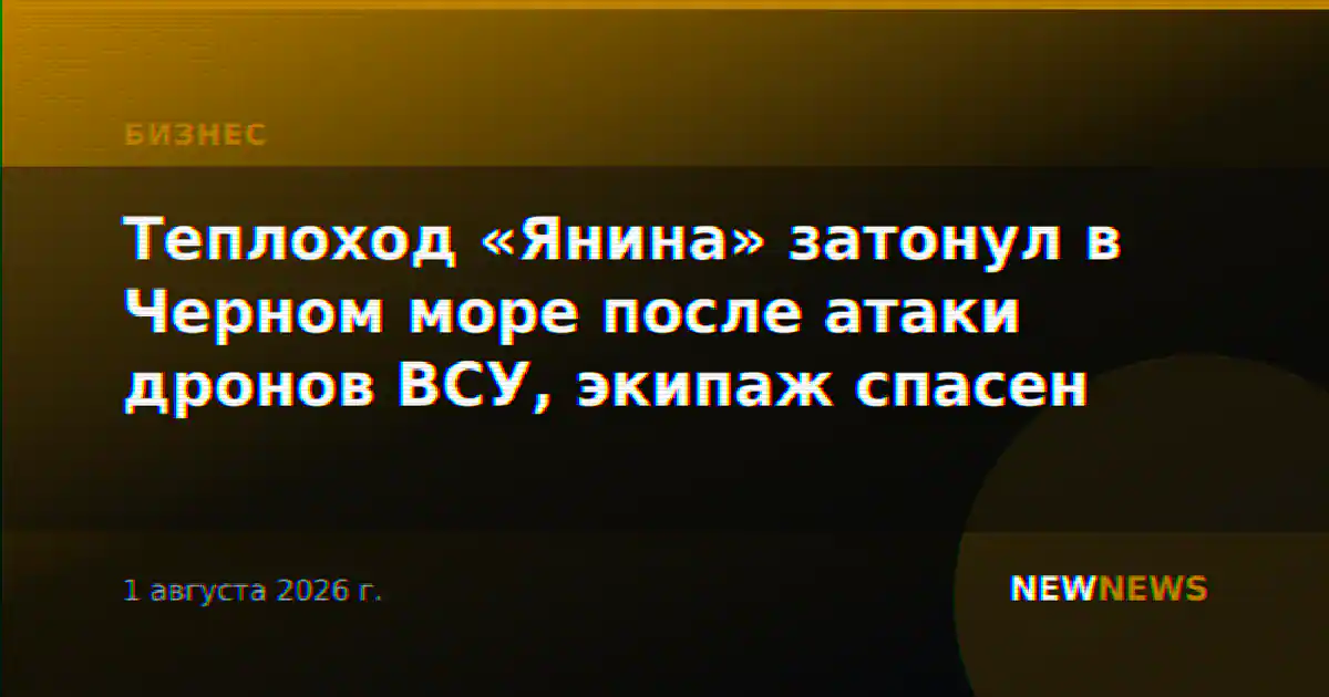 Теплоход «Янина» затонул в Черном море после атаки дронов ВСУ, экипаж спасен