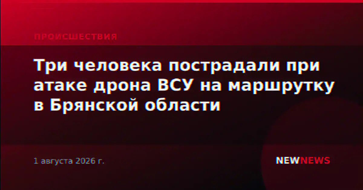 Три человека пострадали при атаке дрона ВСУ на маршрутку в Брянской области