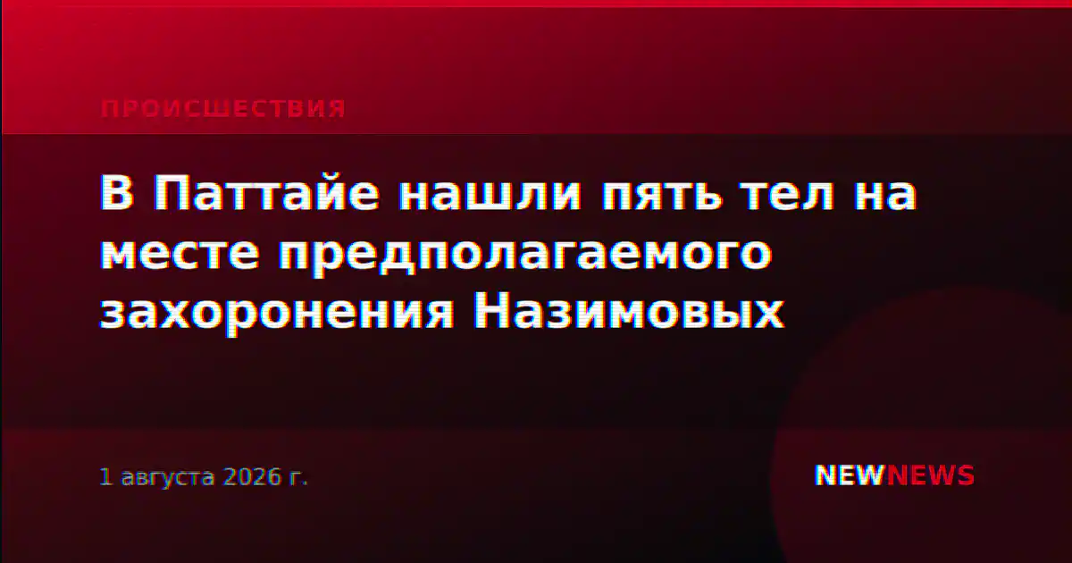 В Паттайе нашли пять тел на месте предполагаемого захоронения Назимовых