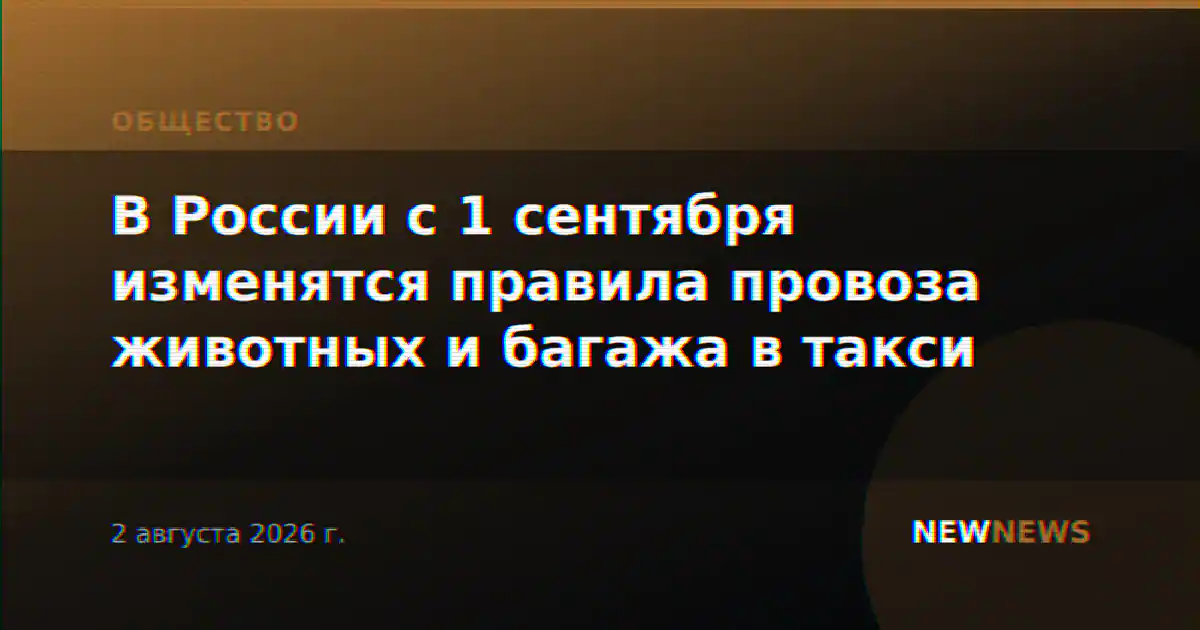 В России с 1 сентября изменятся правила провоза животных и багажа в такси