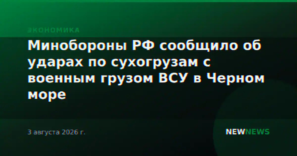 Минобороны РФ сообщило об ударах по сухогрузам с военным грузом ВСУ в Черном море