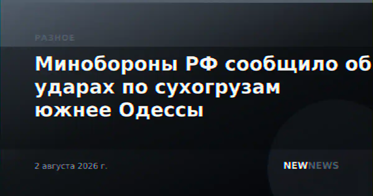 Минобороны РФ сообщило об ударах по сухогрузам южнее Одессы