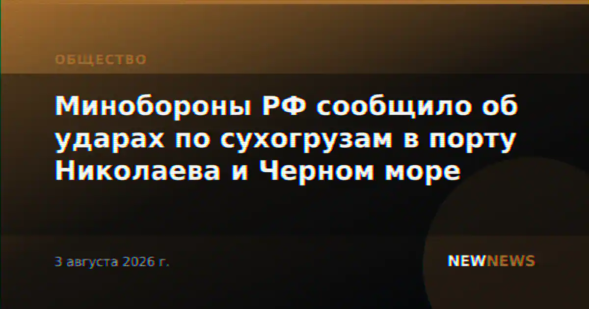 Минобороны РФ сообщило об ударах по сухогрузам в порту Николаева и Черном море