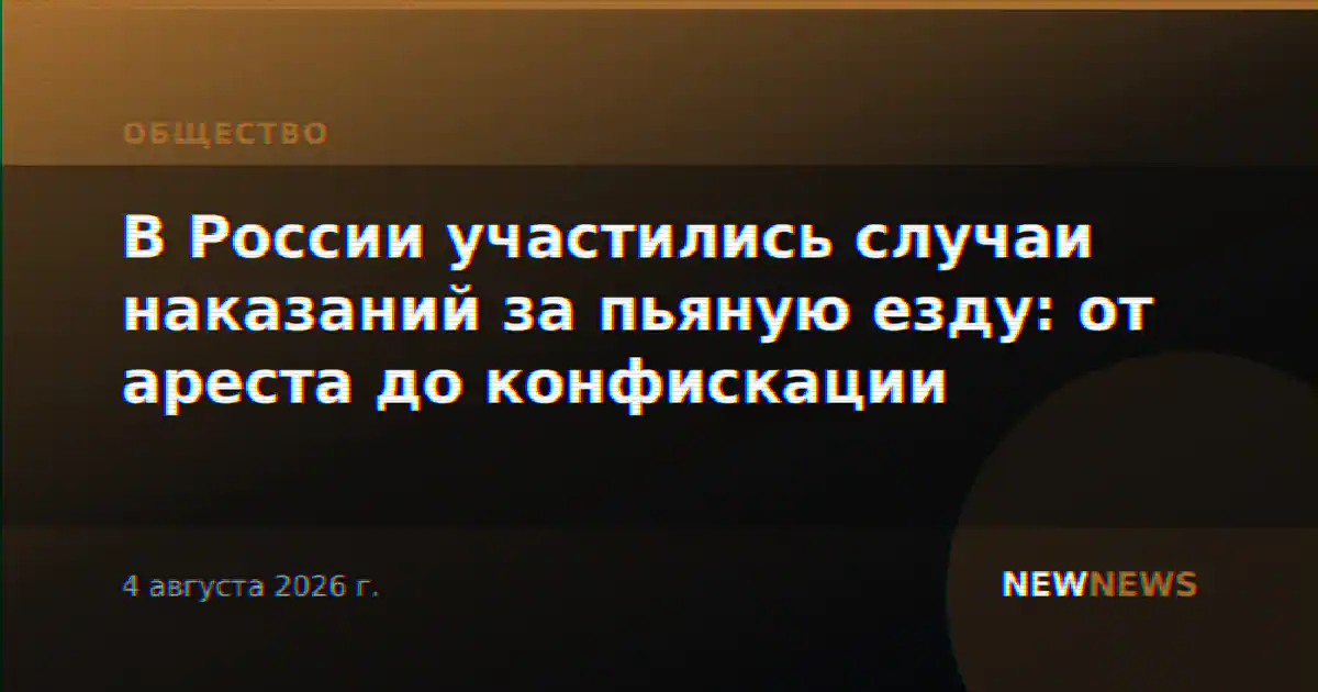 В России участились случаи наказаний за пьяную езду: от ареста до конфискации