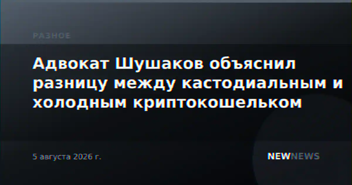 Адвокат Шушаков объяснил разницу между кастодиальным и холодным криптокошельком