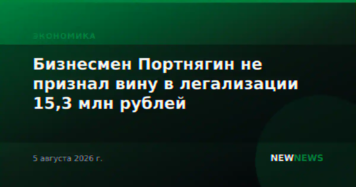 Бизнесмен Портнягин не признал вину в легализации 15,3 млн рублей