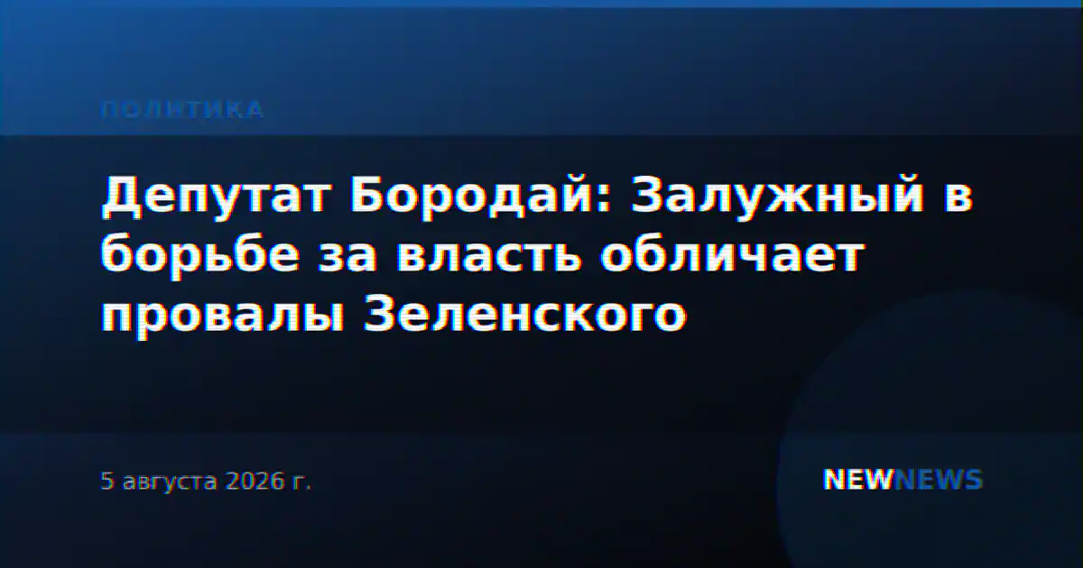 Депутат Бородай: Залужный в борьбе за власть обличает провалы Зеленского