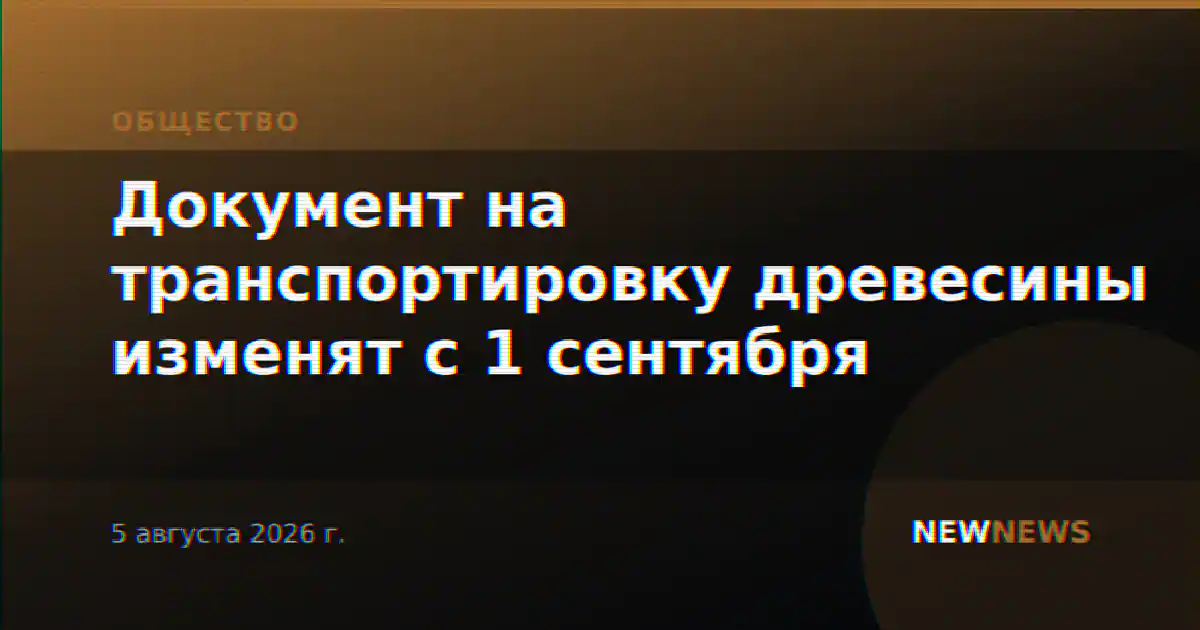 Документ на транспортировку древесины изменят с 1 сентября