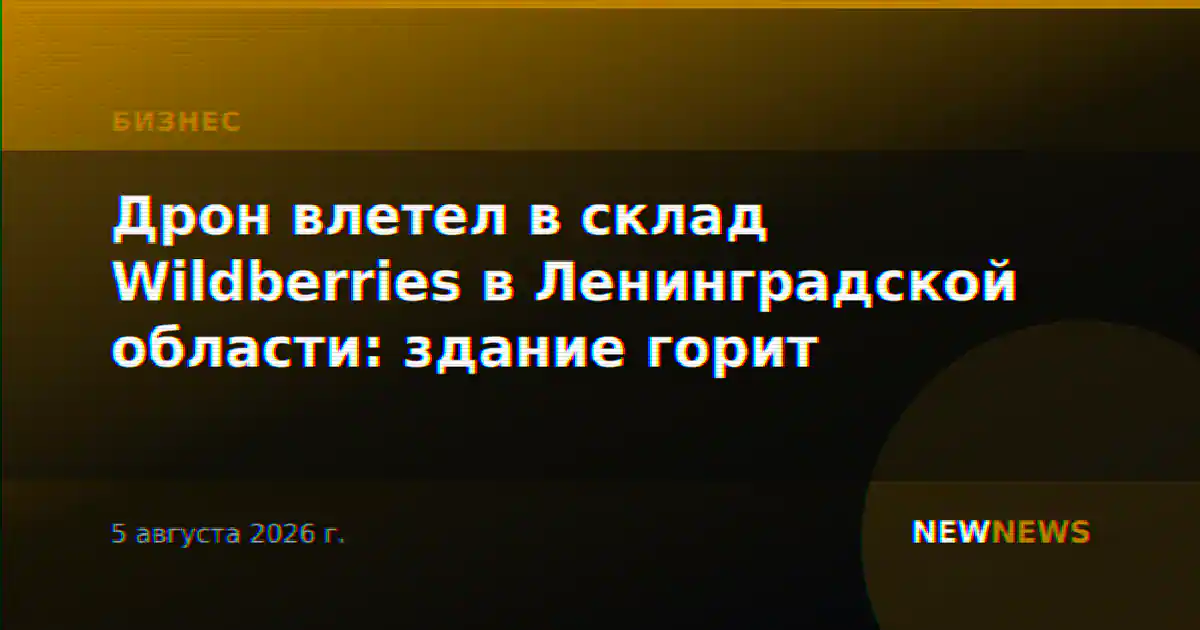 Дрон влетел в склад Wildberries в Ленинградской области: здание горит