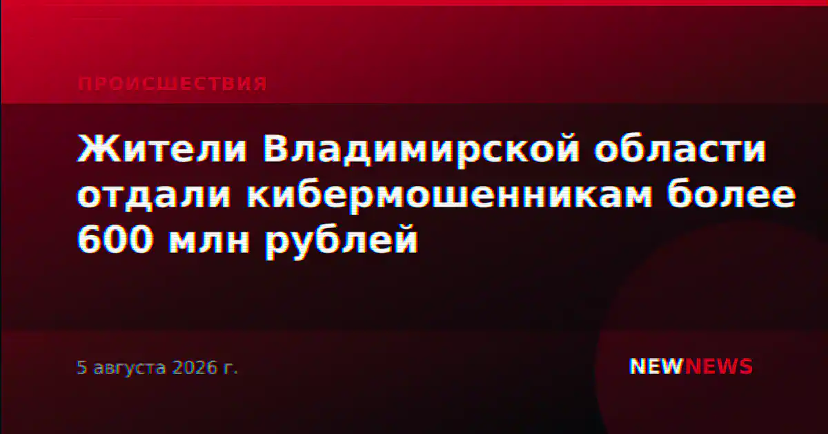 Жители Владимирской области отдали кибермошенникам более 600 млн рублей