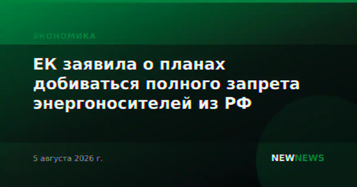 ЕК заявила о планах добиваться полного запрета энергоносителей из РФ