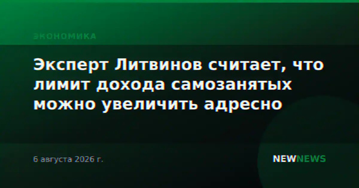 Эксперт Литвинов считает, что лимит дохода самозанятых можно увеличить адресно