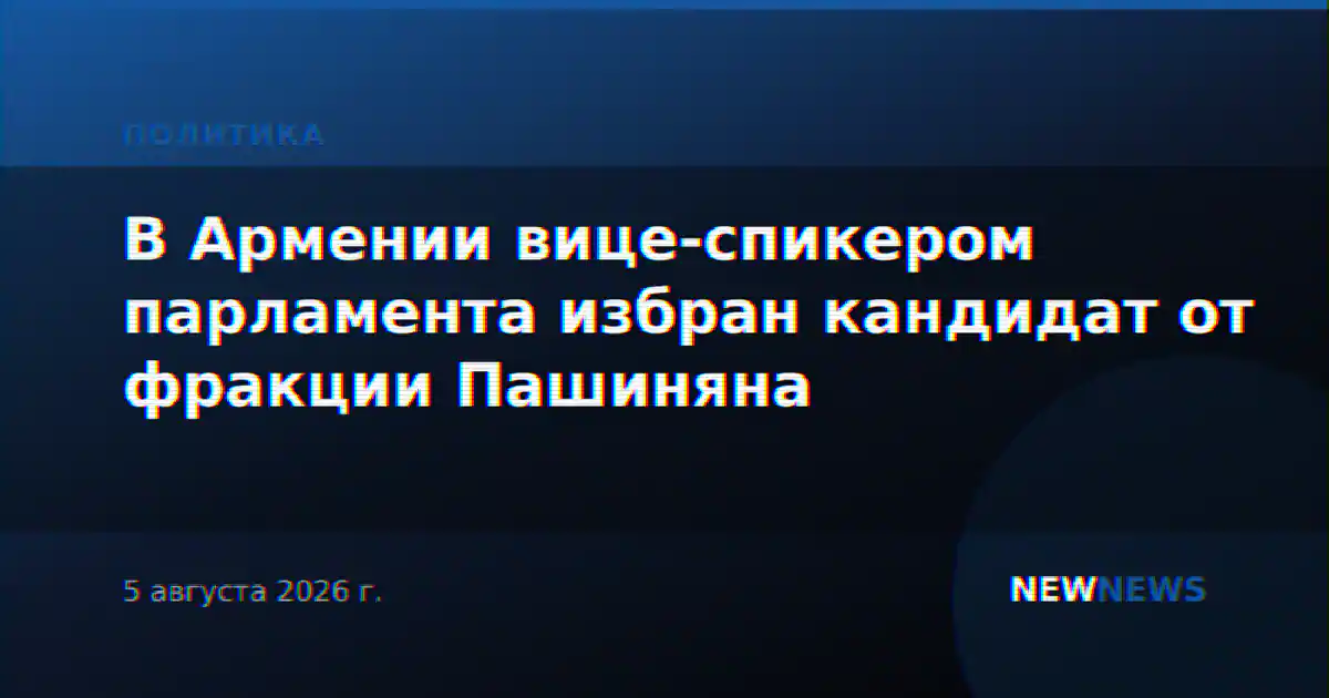 В Армении вице-спикером парламента избран кандидат от фракции Пашиняна