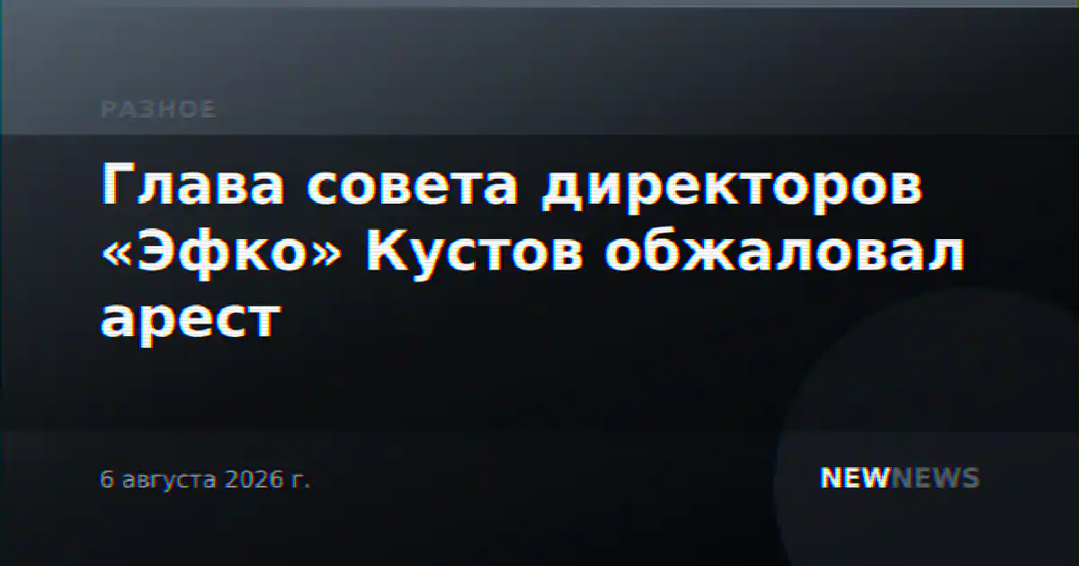 Глава совета директоров «Эфко» Кустов обжаловал арест