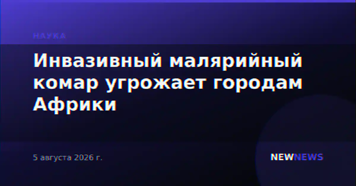 Инвазивный малярийный комар угрожает городам Африки