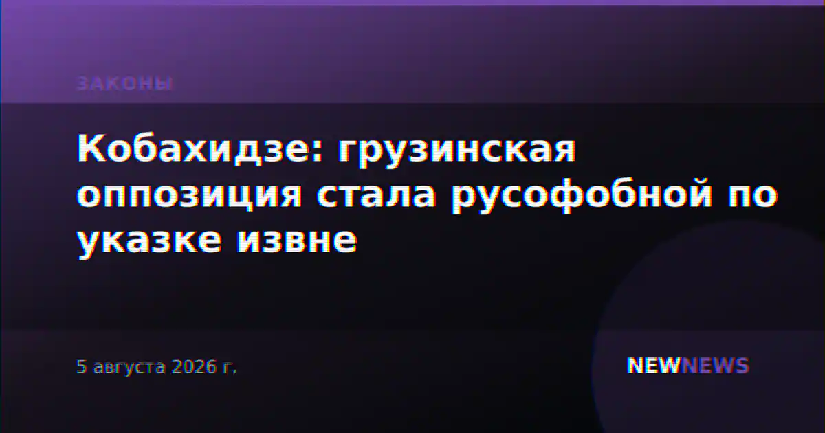 Кобахидзе: грузинская оппозиция стала русофобной по указке извне