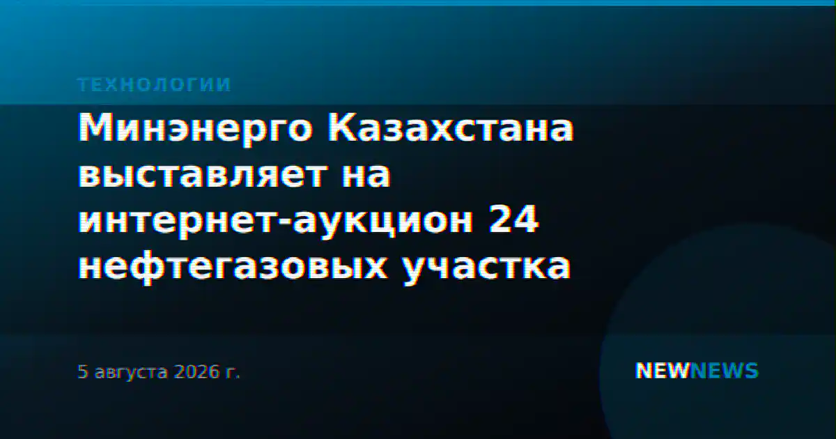 Минэнерго Казахстана выставляет на интернет-аукцион 24 нефтегазовых участка