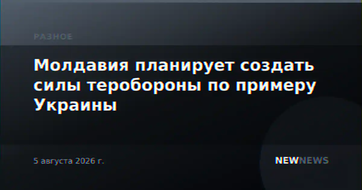 Молдавия планирует создать силы теробороны по примеру Украины