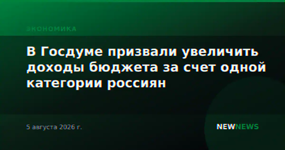 В Госдуме призвали увеличить доходы бюджета за счет одной категории россиян