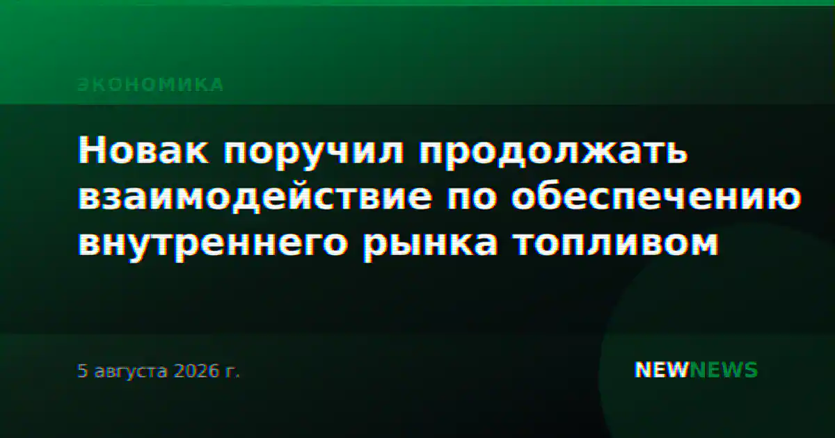 Новак поручил продолжать взаимодействие по обеспечению внутреннего рынка топливом