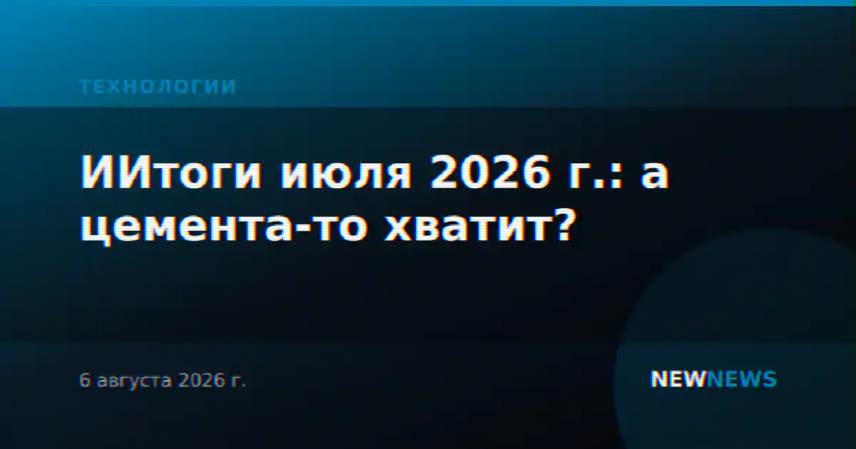 ИИтоги июля 2026 г.: а цемента-то хватит?