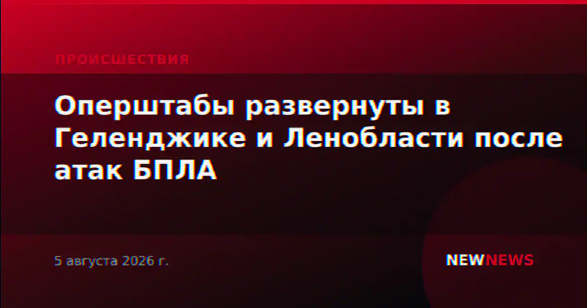 Оперштабы развернуты в Геленджике и Ленобласти после атак БПЛА