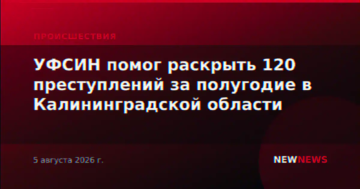 УФСИН помог раскрыть 120 преступлений за полугодие в Калининградской области