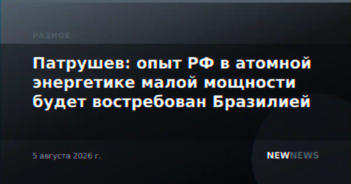 Патрушев: опыт РФ в атомной энергетике малой мощности будет востребован Бразилией
