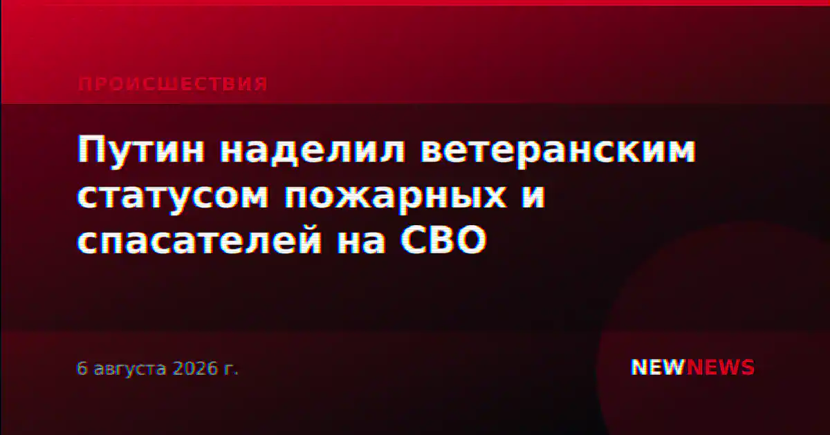 Путин наделил ветеранским статусом пожарных и спасателей на СВО