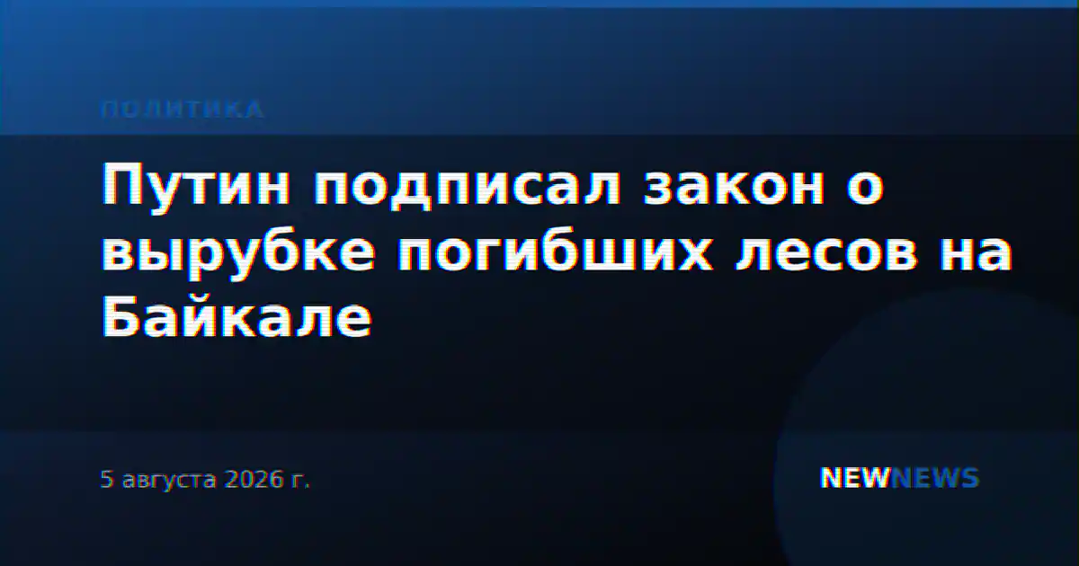 Путин подписал закон о вырубке погибших лесов на Байкале