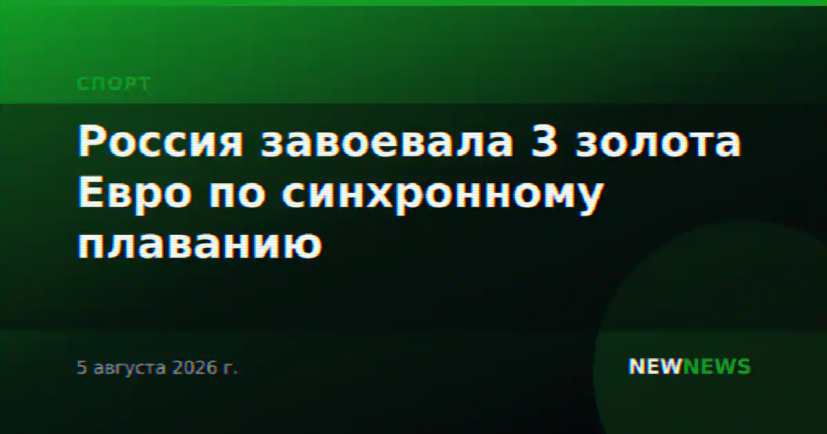 Россия завоевала 3 золота Евро по синхронному плаванию