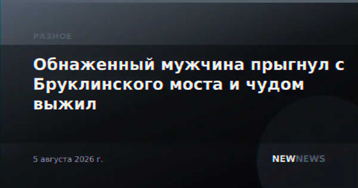 Обнаженный мужчина прыгнул с Бруклинского моста и чудом выжил