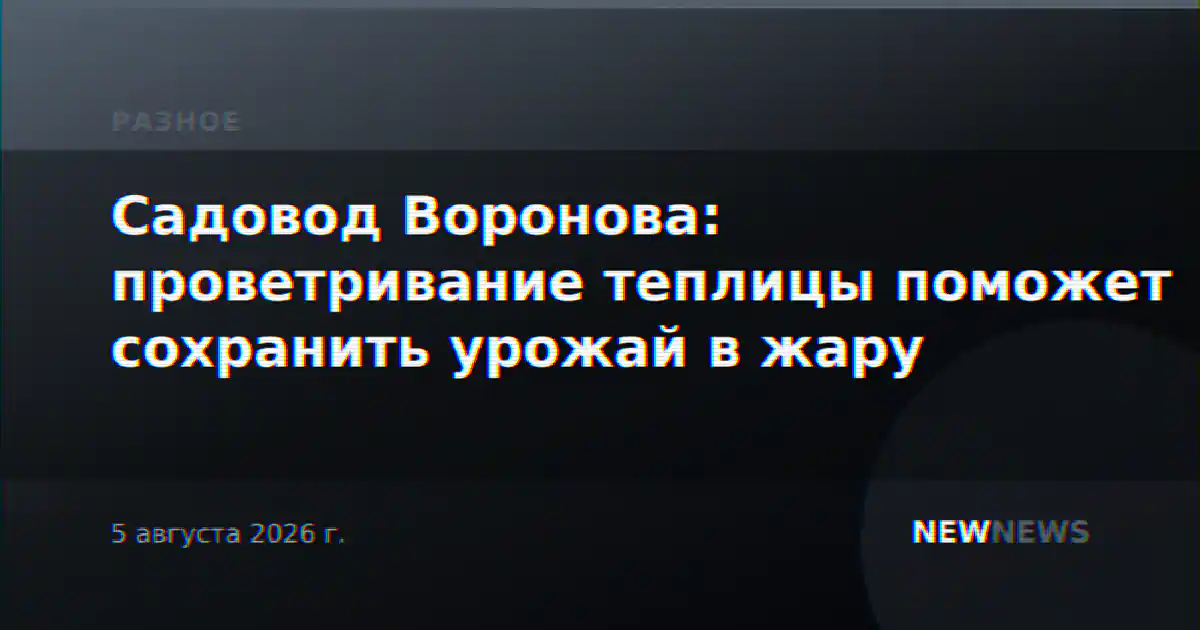 Садовод Воронова: проветривание теплицы поможет сохранить урожай в жару