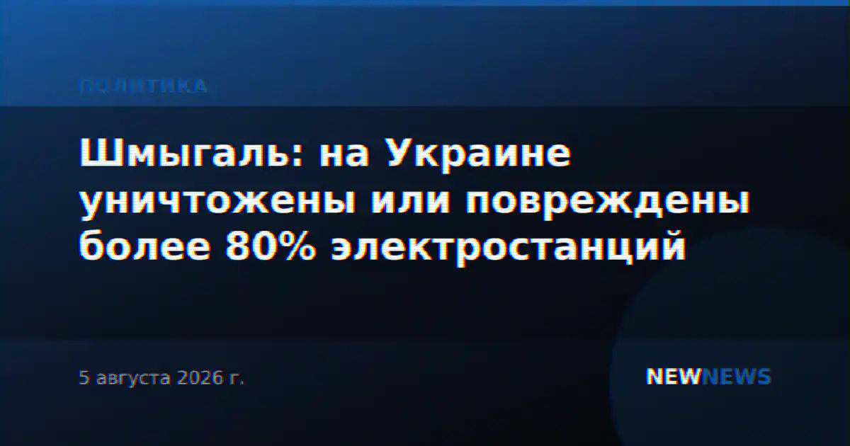 Шмыгаль: на Украине уничтожены или повреждены более 80% электростанций