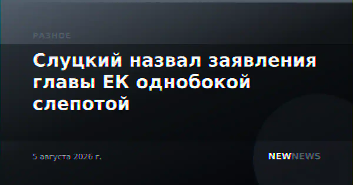 Слуцкий назвал заявления главы ЕК однобокой слепотой