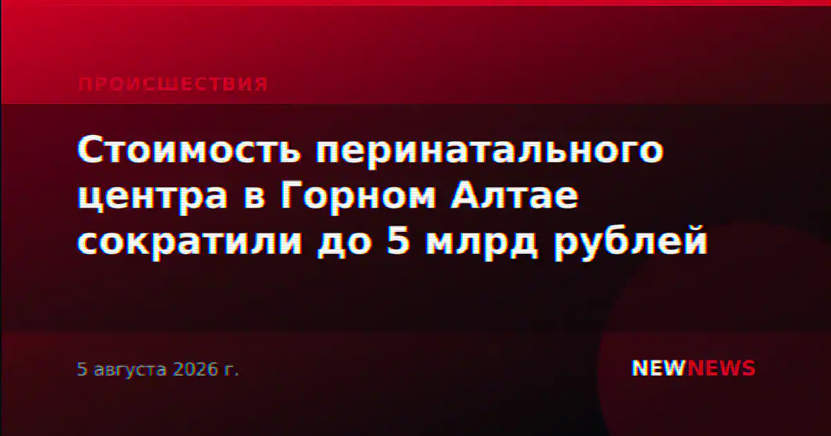 Стоимость перинатального центра в Горном Алтае сократили до 5 млрд рублей