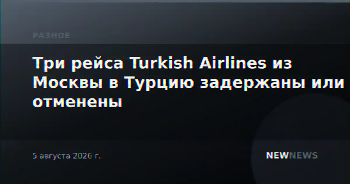 Три рейса Turkish Airlines из Москвы в Турцию задержаны или отменены