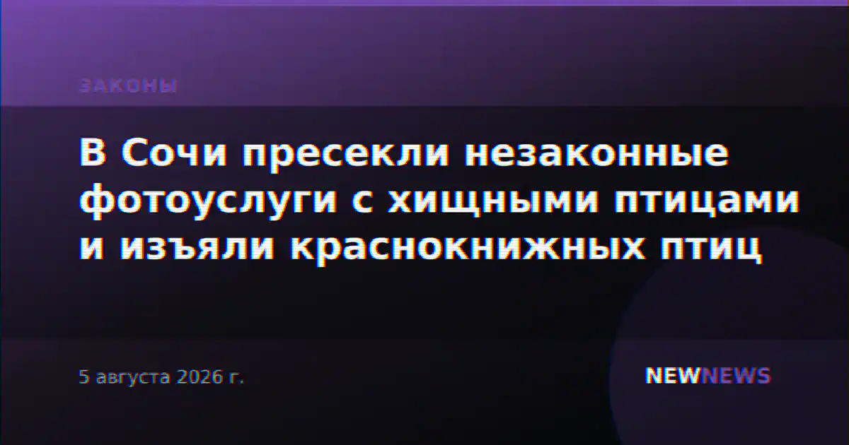 В Сочи пресекли незаконные фотоуслуги с хищными птицами и изъяли краснокнижных птиц