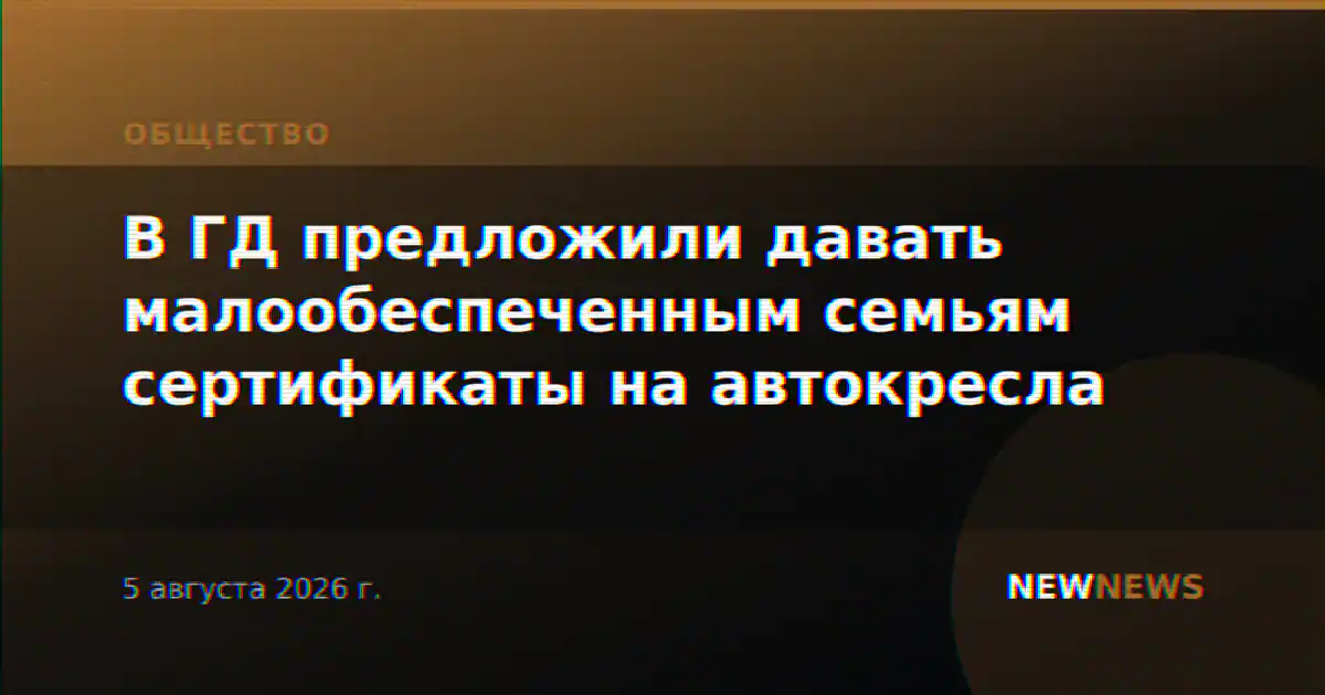 В ГД предложили давать малообеспеченным семьям сертификаты на автокресла