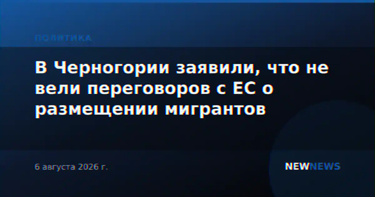 В Черногории заявили, что не вели переговоров с ЕС о размещении мигрантов