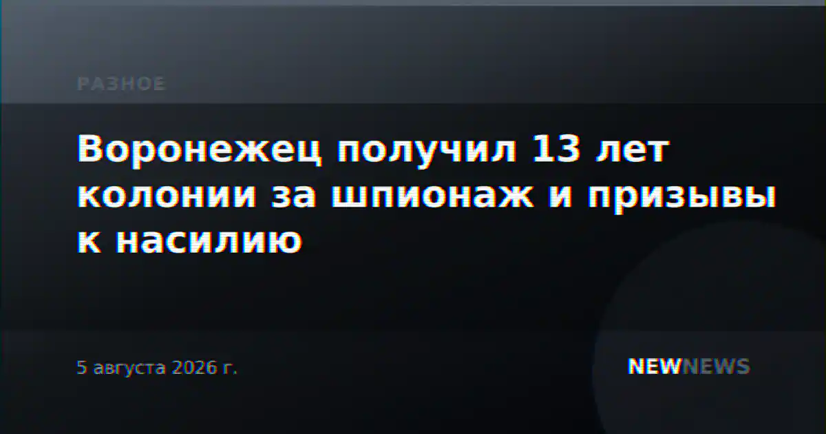 Воронежец получил 13 лет колонии за шпионаж и призывы к насилию