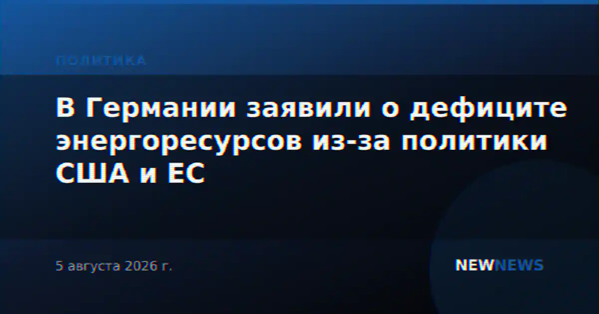 В Германии заявили о дефиците энергоресурсов из-за политики США и ЕС
