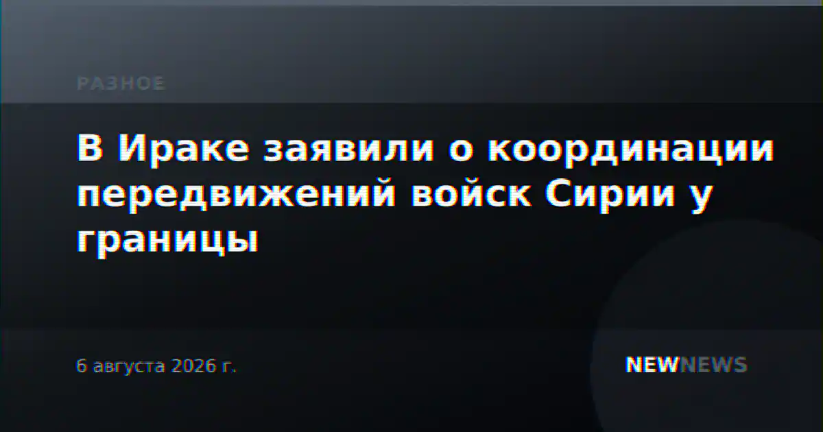 В Ираке заявили о координации передвижений войск Сирии у границы