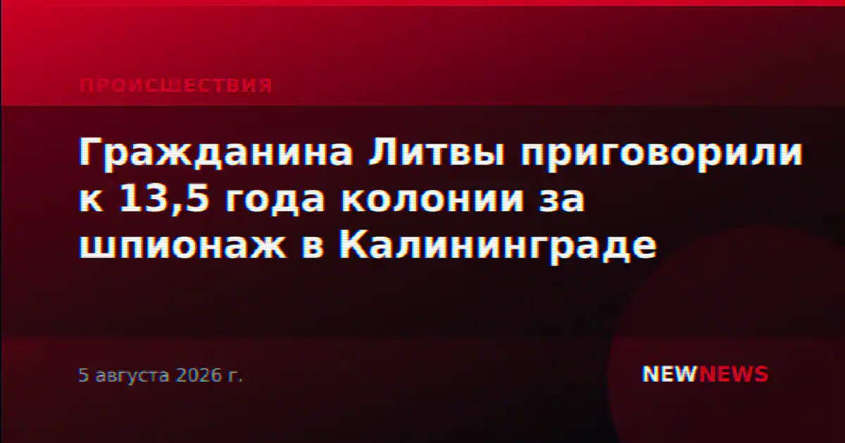 Гражданина Литвы приговорили к 13,5 года колонии за шпионаж в Калининграде