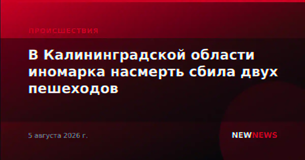 В Калининградской области иномарка насмерть сбила двух пешеходов