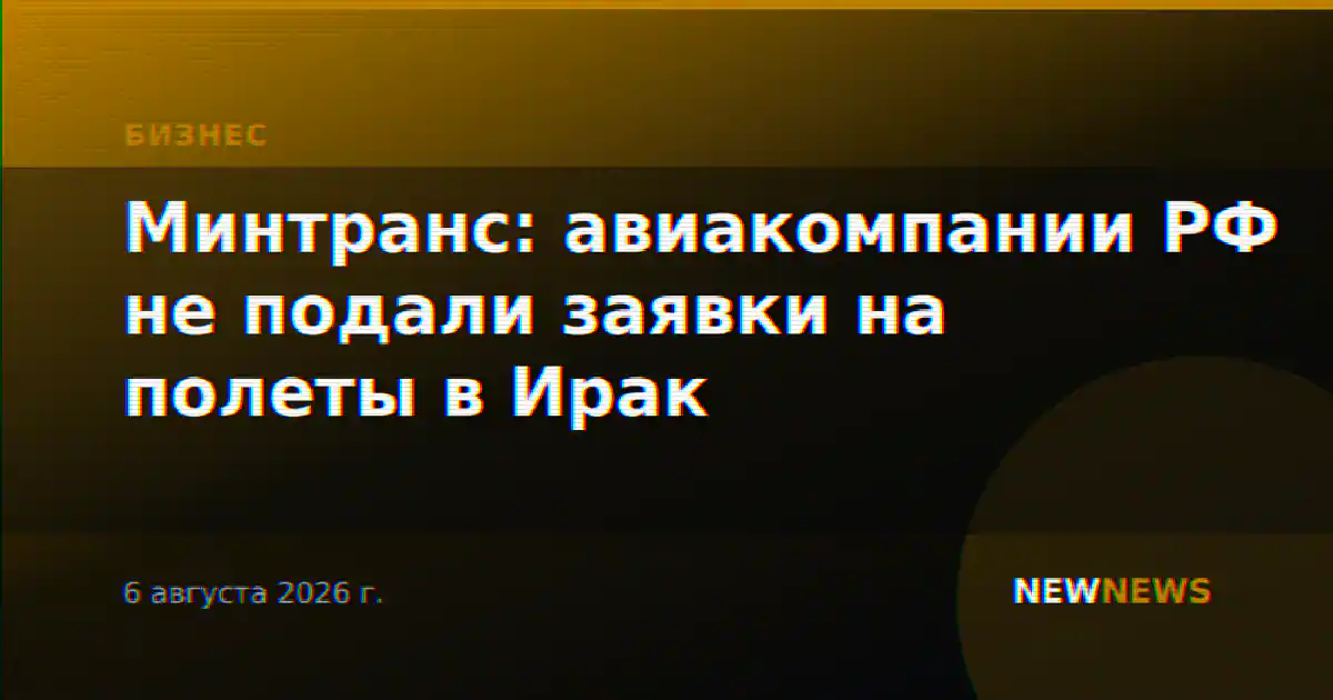 Минтранс: авиакомпании РФ не подали заявки на полеты в Ирак