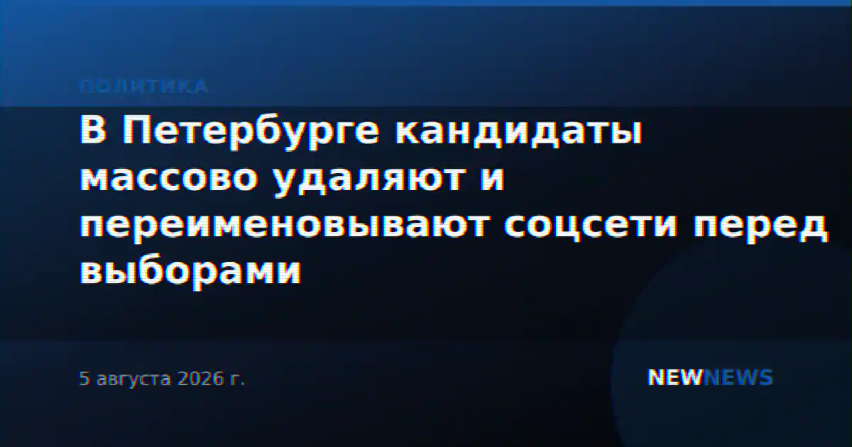 В Петербурге кандидаты массово удаляют и переименовывают соцсети перед выборами