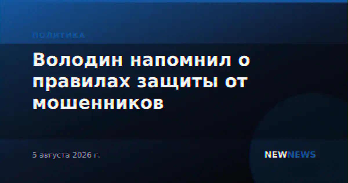 Володин напомнил о правилах защиты от мошенников