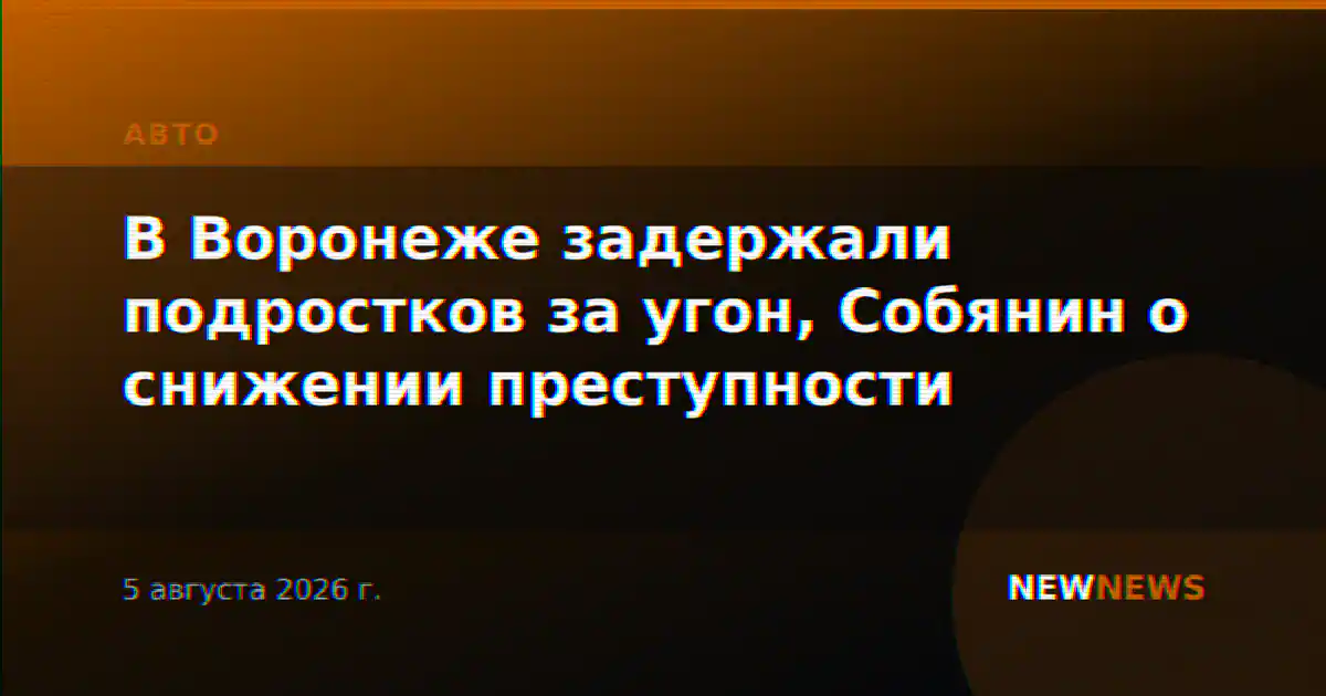 В Воронеже задержали подростков за угон, Собянин о снижении преступности